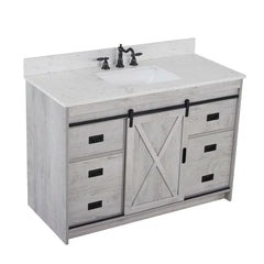 White Wash Jillian 48" Single Bathroom Vanity Set Made from Engineered Wood