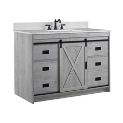 White Wash Jillian 48" Single Bathroom Vanity Set Made from Engineered Wood