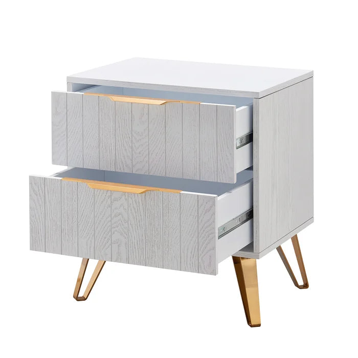 Jimmy 23'' Tall 2 - Drawer Bachelor's Chest in Gray/Gold