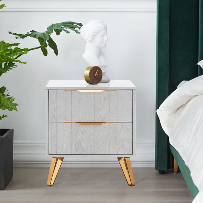 Jimmy 23'' Tall 2 - Drawer Bachelor's Chest in Gray/Gold