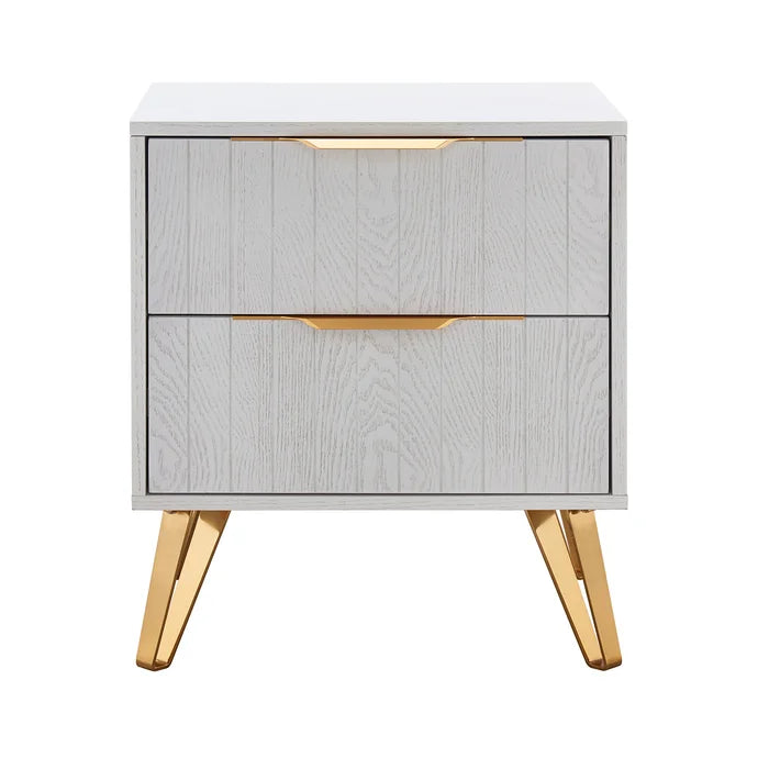 Jimmy 23'' Tall 2 - Drawer Bachelor's Chest in Gray/Gold