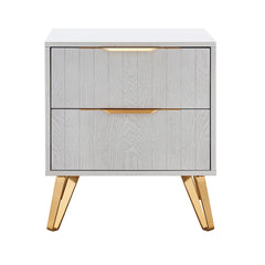 Jimmy 23'' Tall 2 - Drawer Bachelor's Chest in Gray/Gold