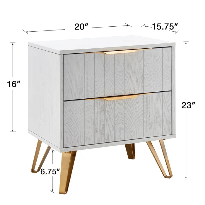 Jimmy 23'' Tall 2 - Drawer Bachelor's Chest in Gray/Gold