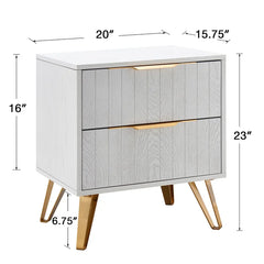 Jimmy 23'' Tall 2 - Drawer Bachelor's Chest in Gray/Gold