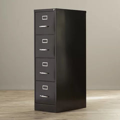Black Jolene 15'' Wide 4 -Drawer Steel Vertical Filing Cabinet Design
