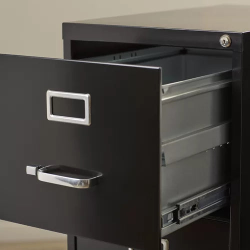 Black Jolene 15'' Wide 4 -Drawer Steel Vertical Filing Cabinet Design