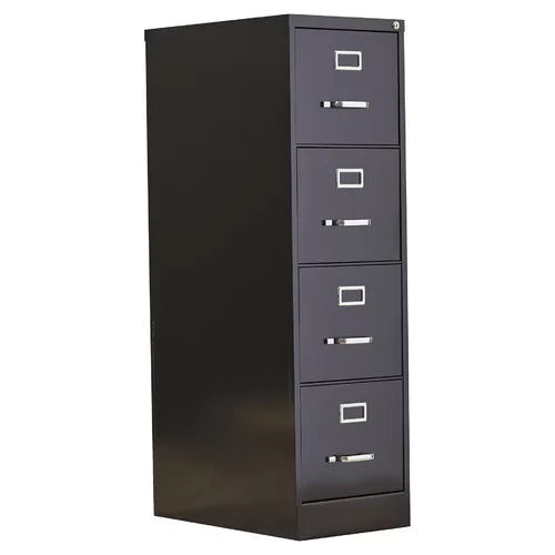 Black Jolene 15'' Wide 4 -Drawer Steel Vertical Filing Cabinet Design