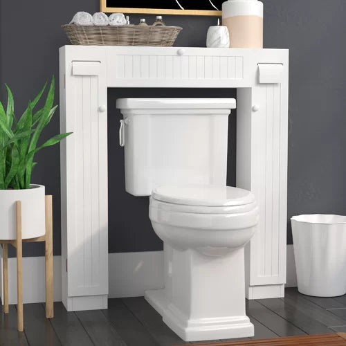 White 34'' W x 38.3'' H x 6.5'' D Over-The-Toilet Storage