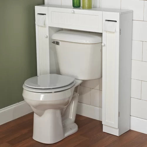 White 34'' W x 38.3'' H x 6.5'' D Over-The-Toilet Storage