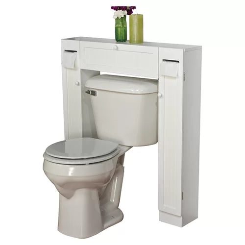 White 34'' W x 38.3'' H x 6.5'' D Over-The-Toilet Storage