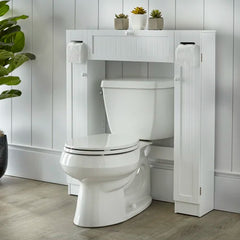 White 34'' W x 38.3'' H x 6.5'' D Over-The-Toilet Storage
