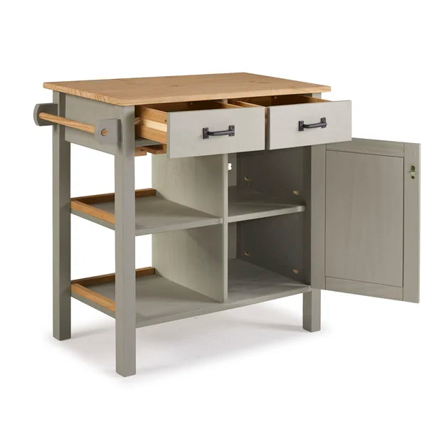 Jordao 31.49'' Wide Kitchen Cart with Solid Wood Top Provide Extra Counter Space