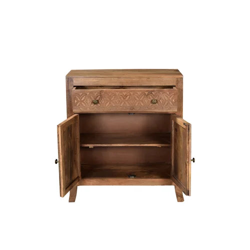 Jordyn 36'' Tall Solid Wood 2 Door Accent Cabinet Made from Mango Wood