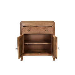 Jordyn 36'' Tall Solid Wood 2 Door Accent Cabinet Made from Mango Wood