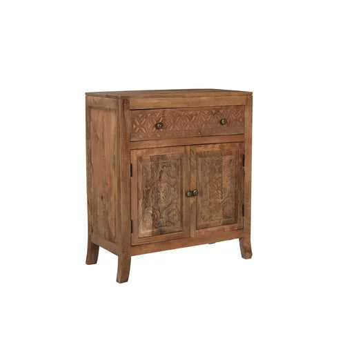 Jordyn 36'' Tall Solid Wood 2 Door Accent Cabinet Made from Mango Wood