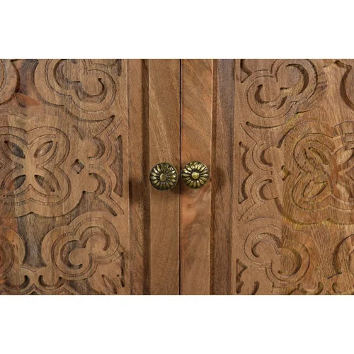 Jordyn 36'' Tall Solid Wood 2 Door Accent Cabinet Made from Mango Wood