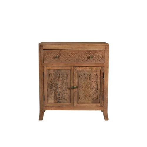 Jordyn 36'' Tall Solid Wood 2 Door Accent Cabinet Made from Mango Wood