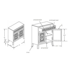 Jordyn 36'' Tall Solid Wood 2 Door Accent Cabinet Made from Mango Wood