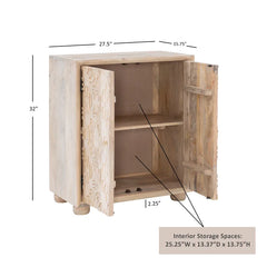 Josefina 32'' Tall Solid Wood 2 - Door Accent Cabinet