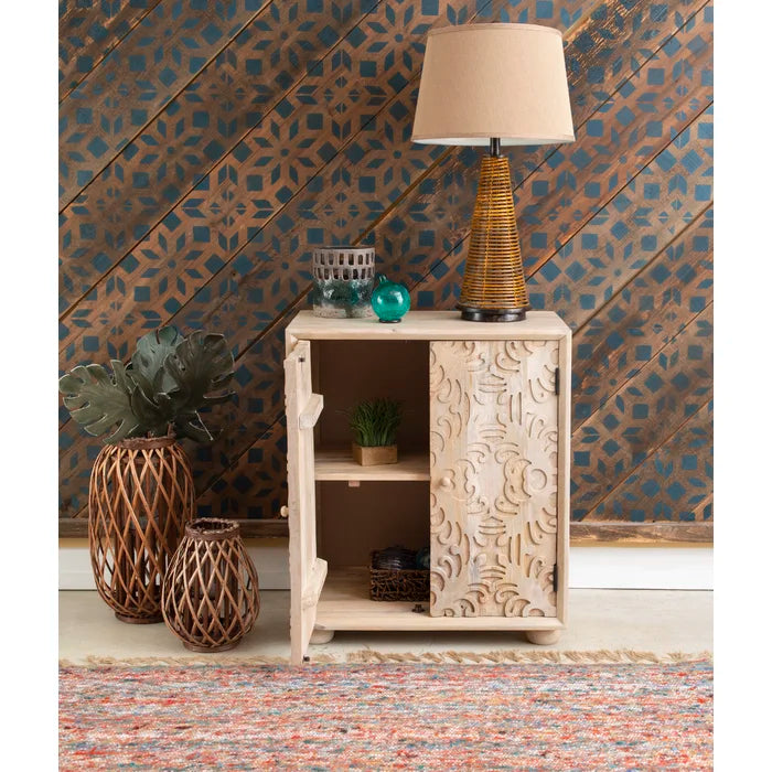 Josefina 32'' Tall Solid Wood 2 - Door Accent Cabinet
