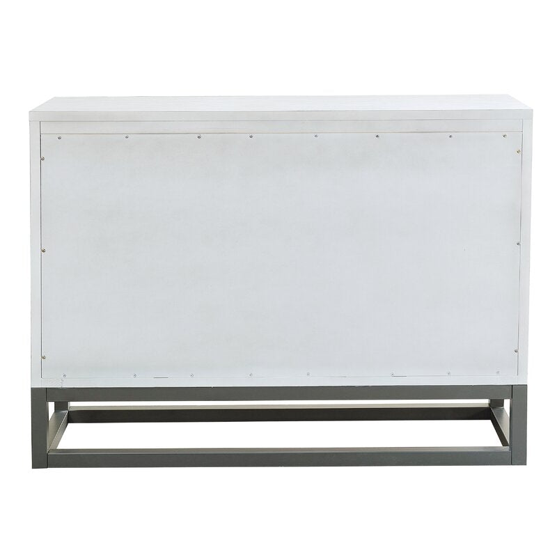 White Joshua 6 Drawer 48'' W Modern Silhouette Gets a Rustic Refresh