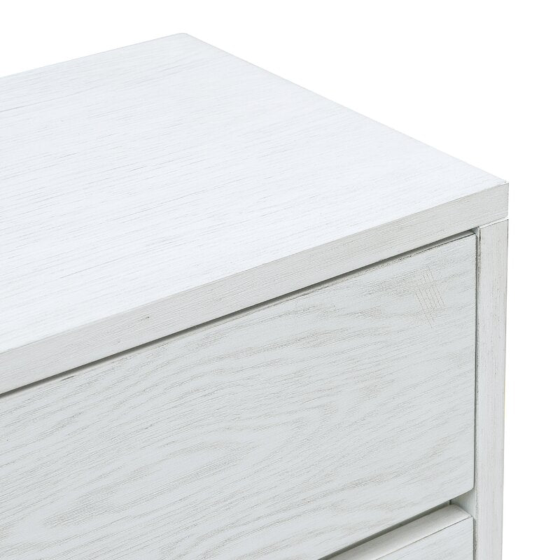 White Joshua 6 Drawer 48'' W Modern Silhouette Gets a Rustic Refresh