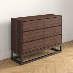 Brown Joshua 6 Drawer 48'' W Veneered Drawer Fronts