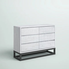 Off White Joshua 6 Drawer 48'' W Dresser Contemporary Style Perfect Organize