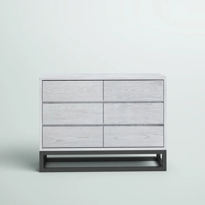 Off White Joshua 6 Drawer 48'' W Dresser Contemporary Style Perfect Organize
