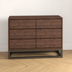 Brown Joshua 6 Drawer 48'' W Veneered Drawer Fronts