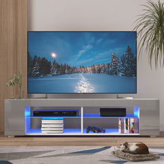 Gray White Jowers TV Stand for TVs up to 65" Made of High Quality and Eco Friendly