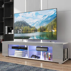 Gray White Jowers TV Stand for TVs up to 65" Made of High Quality and Eco Friendly