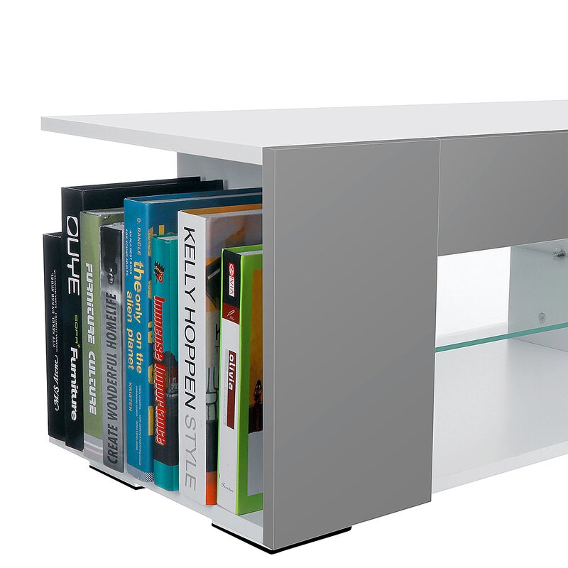Gray White Jowers TV Stand for TVs up to 65" Made of High Quality and Eco Friendly