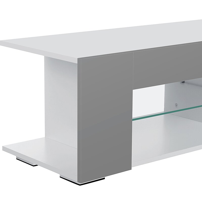 Gray White Jowers TV Stand for TVs up to 65" Made of High Quality and Eco Friendly