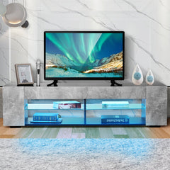 TV Stand for TVs up to 65" 1 Bookshelf and 4 Open Layers, Plenty of Ample Storage Space. Suitable for Flat Screens One Center Drawer and Open Shelves