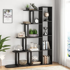 Black Jucundino 63'' H x 47'' W Steel Ladder Bookcase 4-Shelf Open Bookshelf