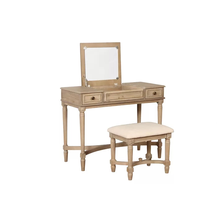 June vanity set with stool and mirror hotsell