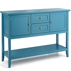 Blue 46'' Wide 2 Drawer Buffet Table Provides Ample Storage Space for all of your Space-Saving Needs Perfect for Organize