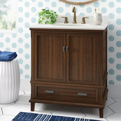 Dark Walnut Ka 30" Single Bathroom Vanity Set Aesthetic with Modern Functionality