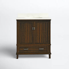 Dark Walnut Ka 30" Single Bathroom Vanity Set Aesthetic with Modern Functionality