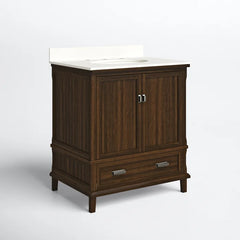 Dark Walnut Ka 30" Single Bathroom Vanity Set Aesthetic with Modern Functionality