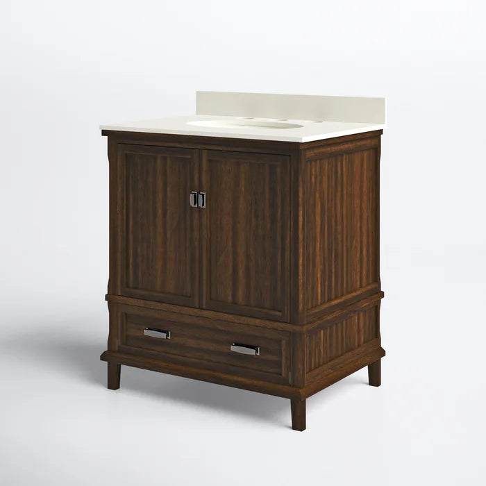 Dark Walnut Ka 30" Single Bathroom Vanity Set Aesthetic with Modern Functionality