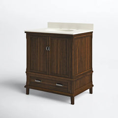 Dark Walnut Ka 30" Single Bathroom Vanity Set Aesthetic with Modern Functionality