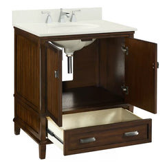 Dark Walnut Ka 30" Single Bathroom Vanity Set Aesthetic with Modern Functionality