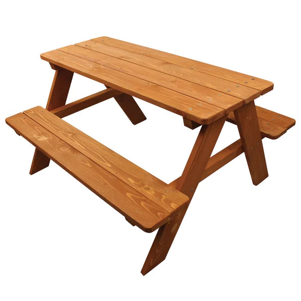 Kaan Kids Rectangular Outdoor Table and Chair Set and Bench