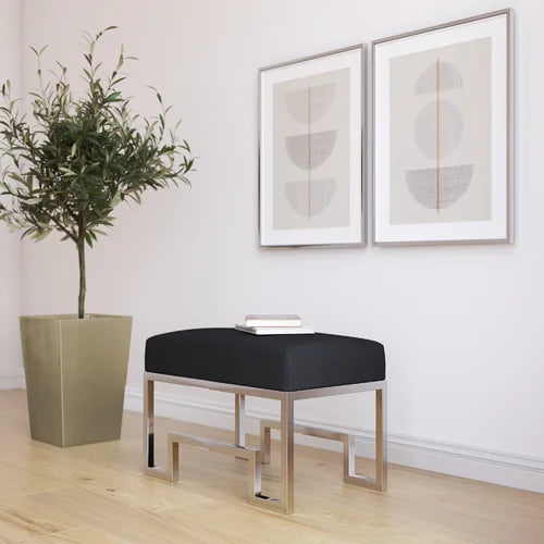 Kadenze 24'' Tall Stainless Steel Vanity Stool Stainless Steel Frame