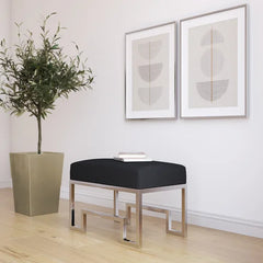 Kadenze 24'' Tall Stainless Steel Vanity Stool Stainless Steel Frame