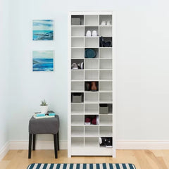 36 Pair Shoe Rack 12 Rows Of Cubby Shelves Accommodate Up To 36 Pairs