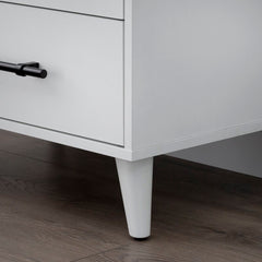 White Kai 6 Drawer 55'' W Double Dresser Mid Century Modern Design