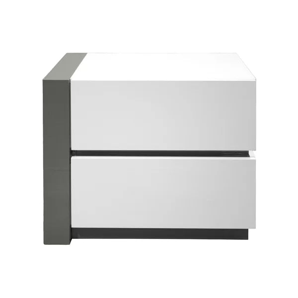 Kajal 22'' Tall 2 - Drawer Nightstand in White Lacquer